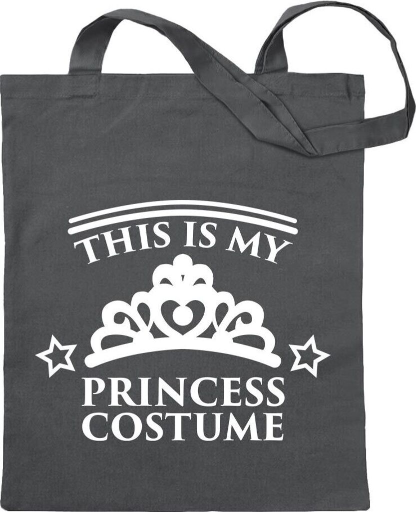 Kiwistar - Baumwolltasche - stahlgrau - This is My Princess Costume - Tragetasche Stoffbeutel Umhängetasche Langer Henkel