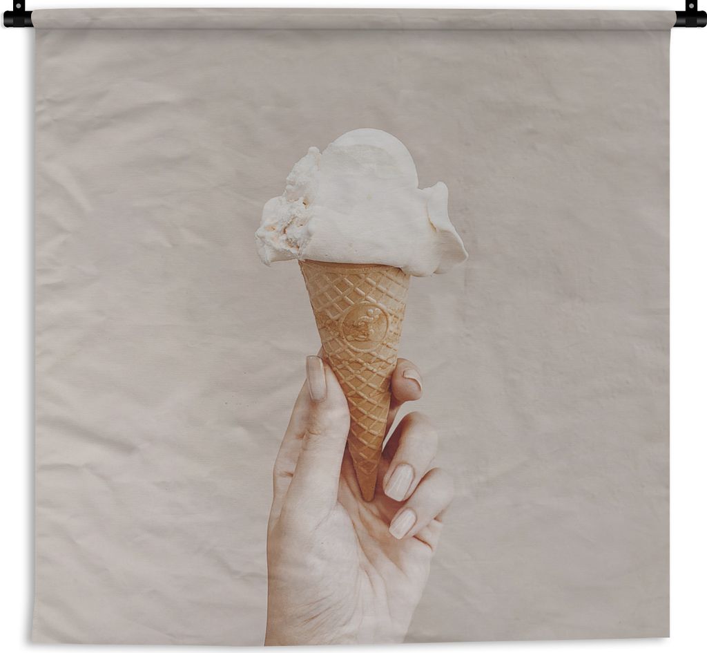 MuchoWow Wandteppich Wandbehang Sommer - Eiscreme - Braun 150x150 cm Tapisserie Dekoration Wandtuch - Wohnaccessoires - Modernes