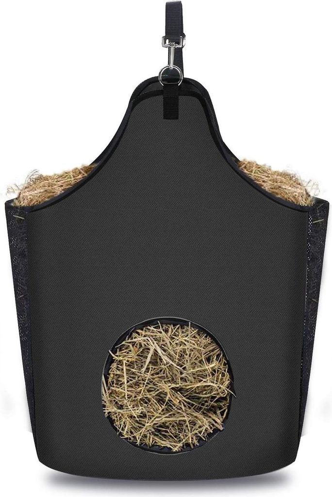 INF Heunetz für Pferde: Robustes 600D Oxford-Gewebe, 48x18x35cm, Schwarz, 1 Stück