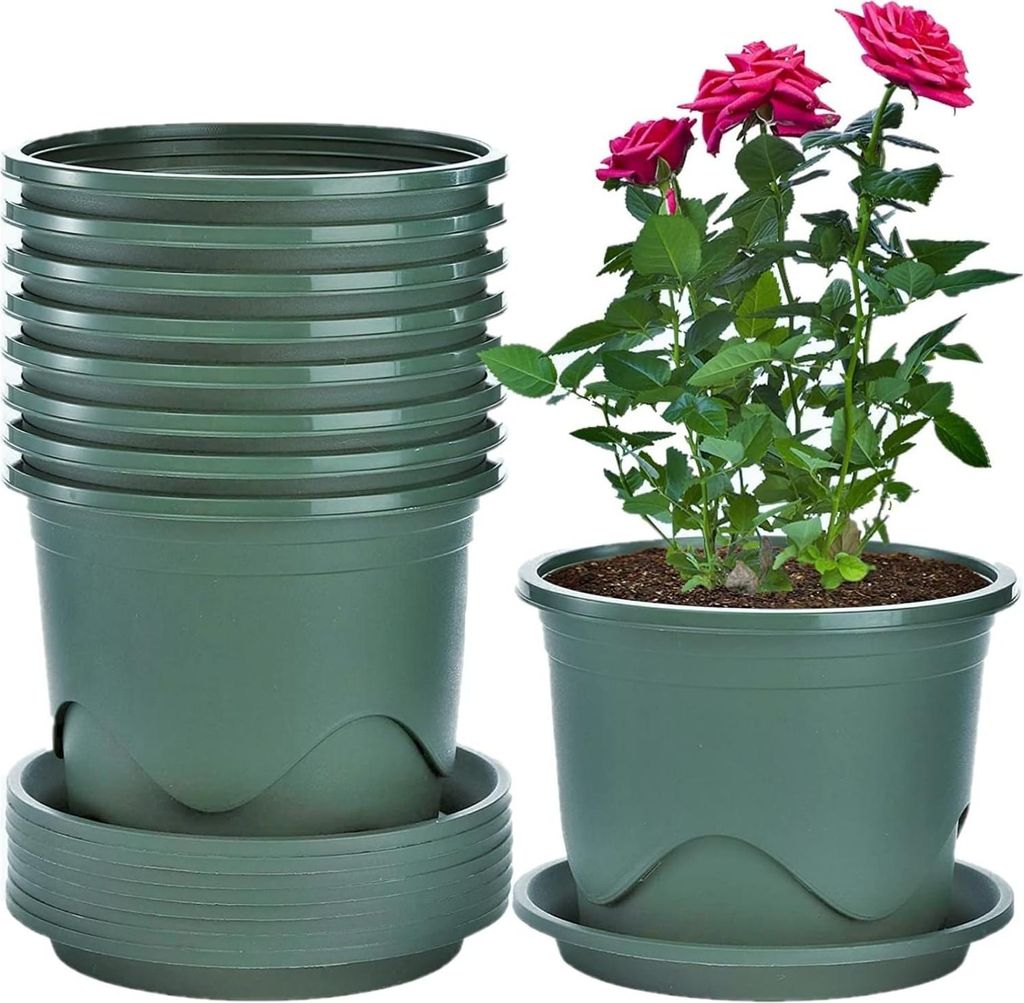 Kunststoff Pflanzenpot 16 cm - Dicke Blumentopf - Wurzelkontrolle - Gärtnerei Sämlingsplanter - Dekorativer Gartenpflanzenbehälter - Innen Auße...