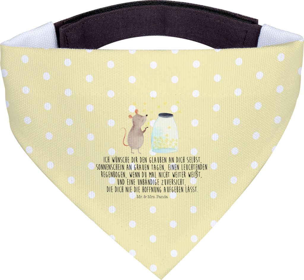 Mr. & Mrs. Panda Hunde Halstuch Maus Sterne - Gelb Pastell - Geschenk, Schwangerschaft, Hundehalstuch, Hundetuch, Kindergeburtstag, Geburtstag, Tr...