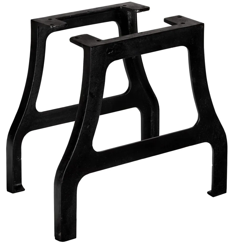 The Living Store Gambe del tavolino 2 pz. Telaio ad A in ghisa