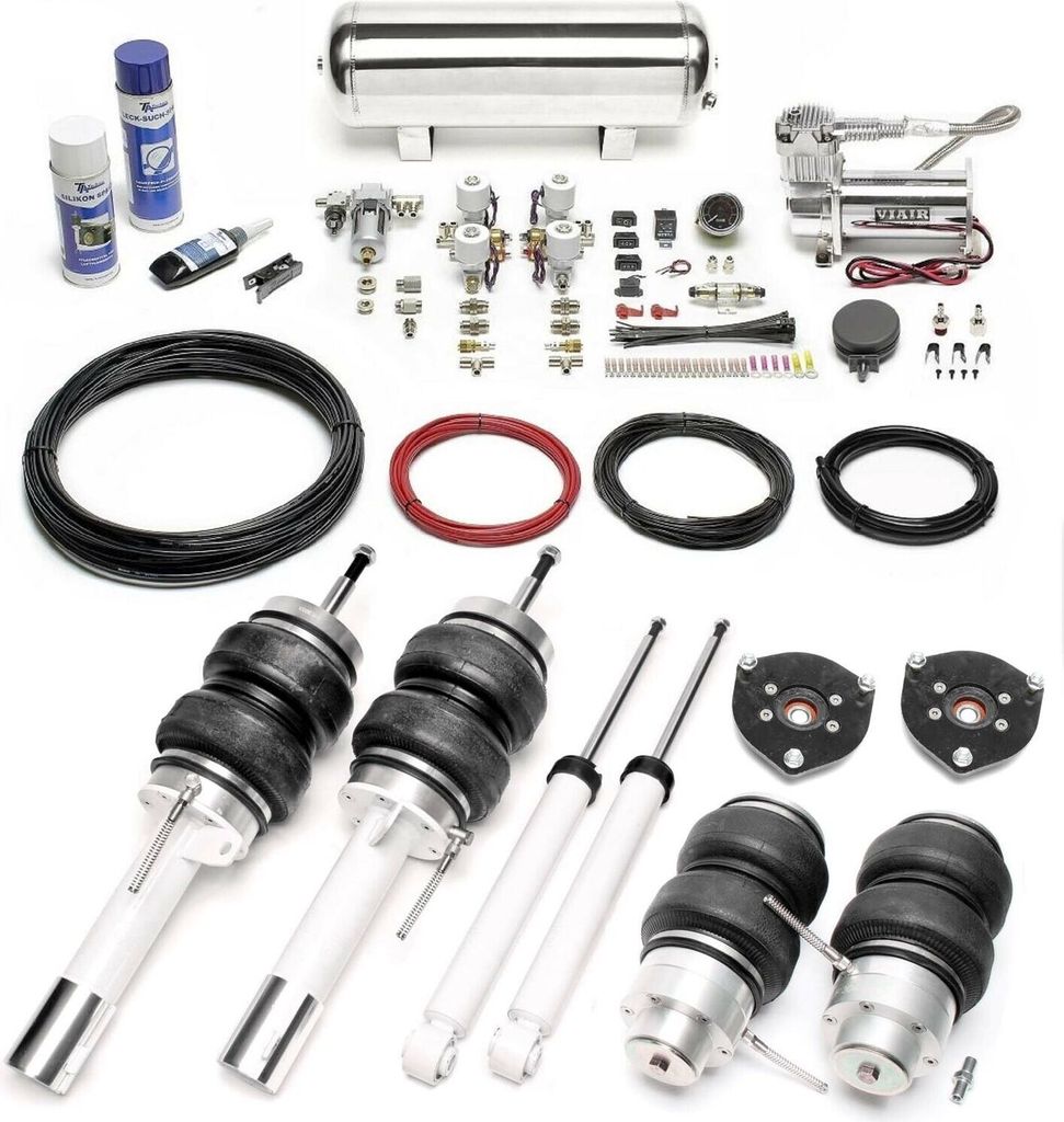 TA Technix Luftfahrwerk Viair Air-Ride +.Kompressor-Kit silber für VW Golf VI
