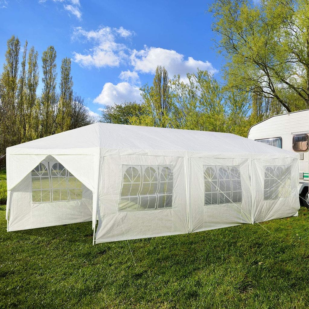 3X9M Gartenpavillon Gartenzelt Camping Seitenwände PE mit Fenster   Partyzelt 