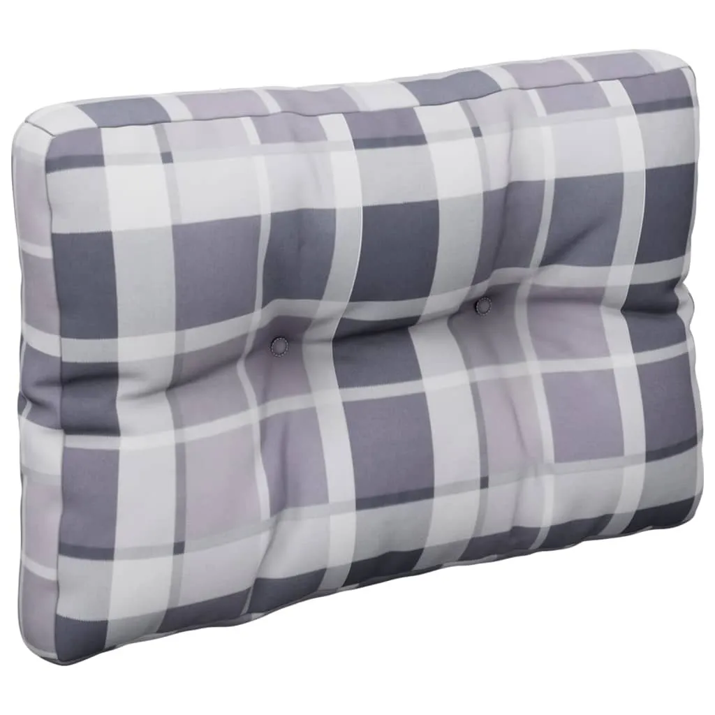 Cuscini per Pallet 2 Pezzi Grigio a Quadri | Set Arredo Giardino 2025 - 5