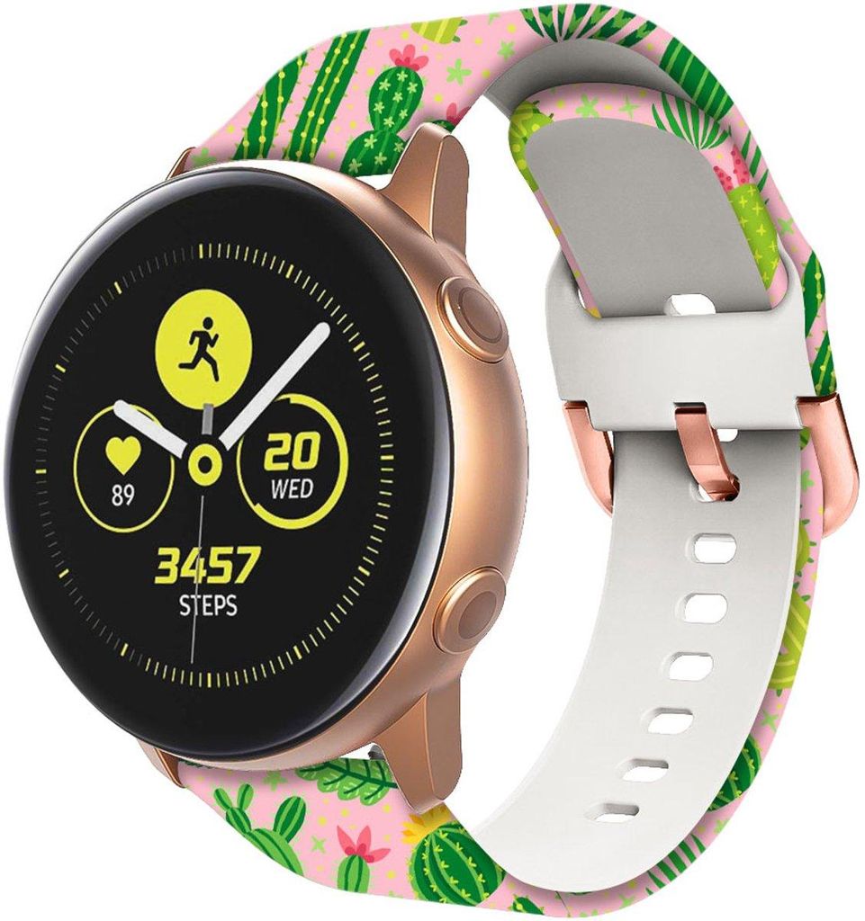 Stravo Print Silikonarmband 20 mm – für Samsung Galaxy Watch 7/6/5/4 & Garmin Vivoactive/Forerunner/Venu, Huawei – Roségoldene Dornschließe ...