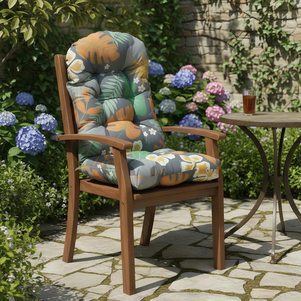 Outdoor-Schaukelstuhlkissen mit Bändern,Hochlehner Auflagen Stuhlkissen Sitzkissen,wasserfest Adirondack Stuhl Ersatzkissen,Lounge-Sitzkissen für...