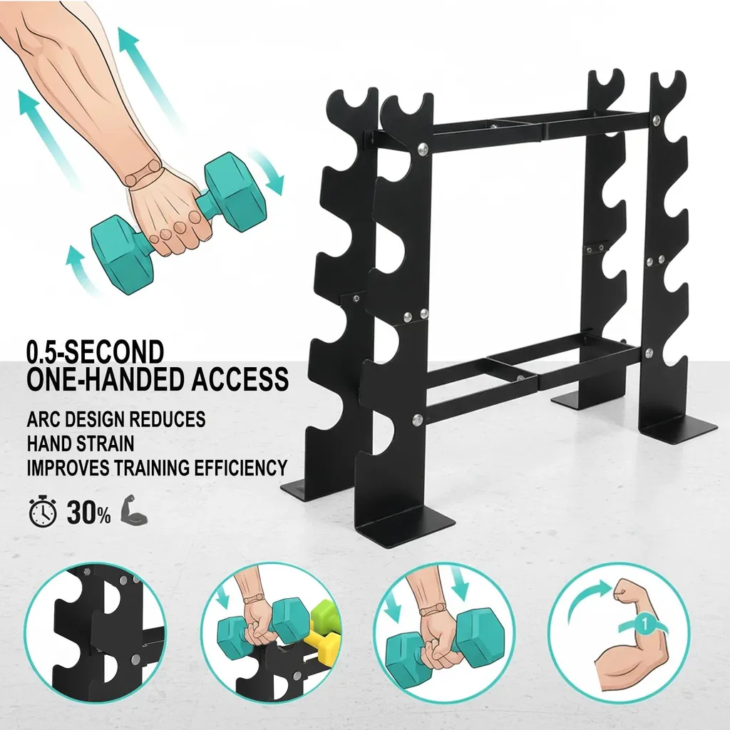 Support haltères anti-rayures rack de musculation stable pour sol protégé - 5