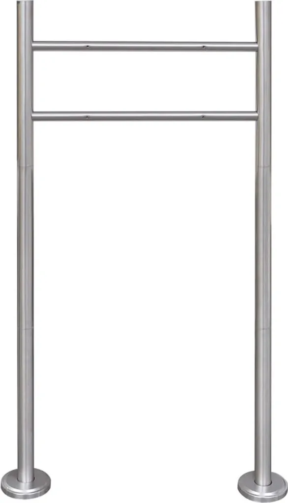 Pied de boîte aux lettres en inox brossé - Support robuste design moderne