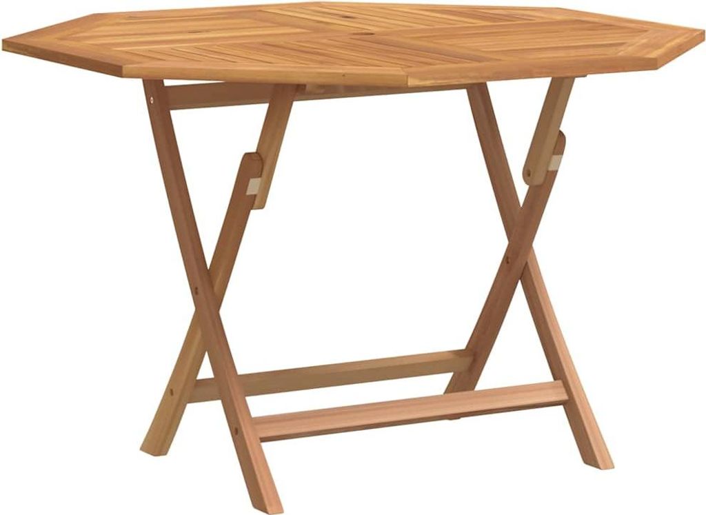 A wooden folding table on a white background.