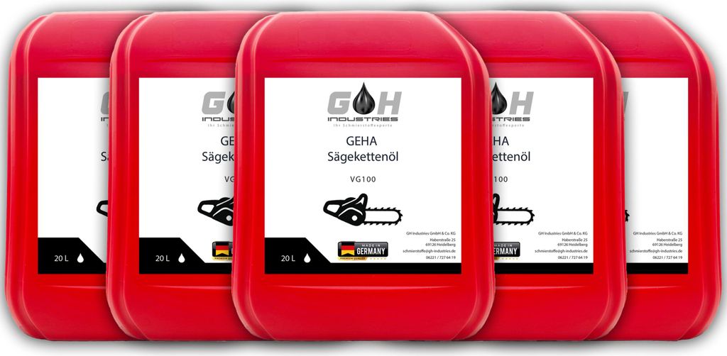 Sägekettenöl VG100 | GEHA | mit Premium Haftzusatz | 100 L | Kettenöl | Motorsäge | Haftöl | Sägekettenhaftöl
