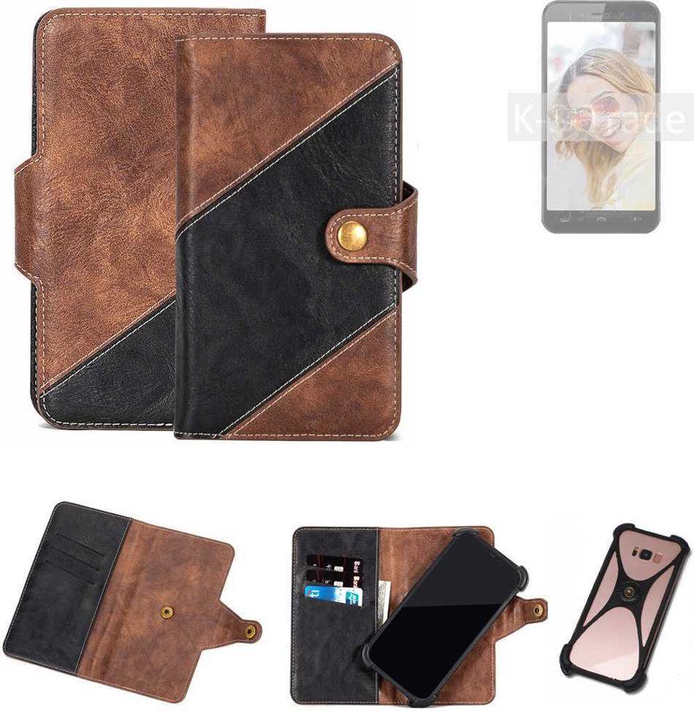 K-S-Trade Handyhülle Schutzhülle Bookstyle Case kompatibel mit HomTom HT16S Klapphülle Cover Hülle Schutztasche 1x
