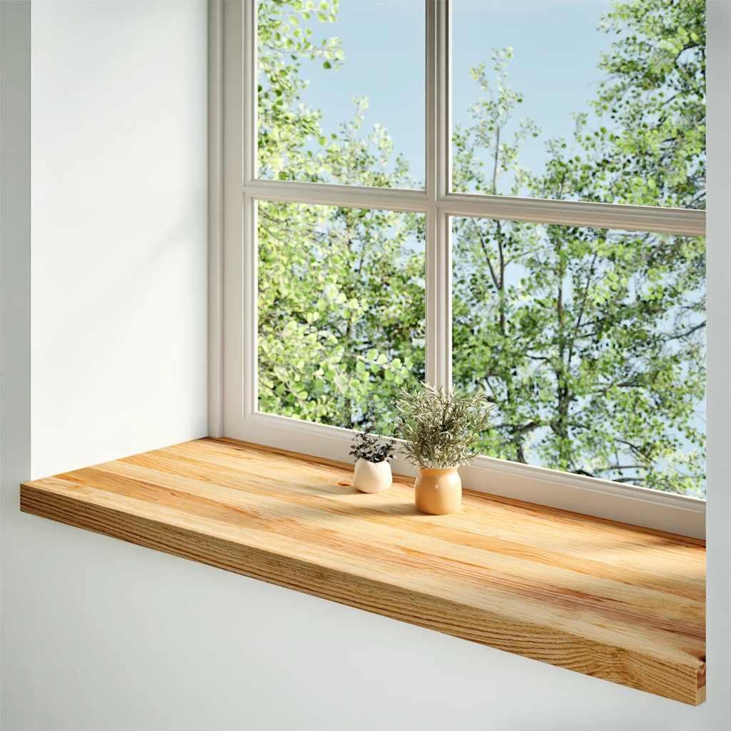 vidaXL Fensterbänke 2 Stk. Hellbraun 120x40x2 cm Massivholz Eiche