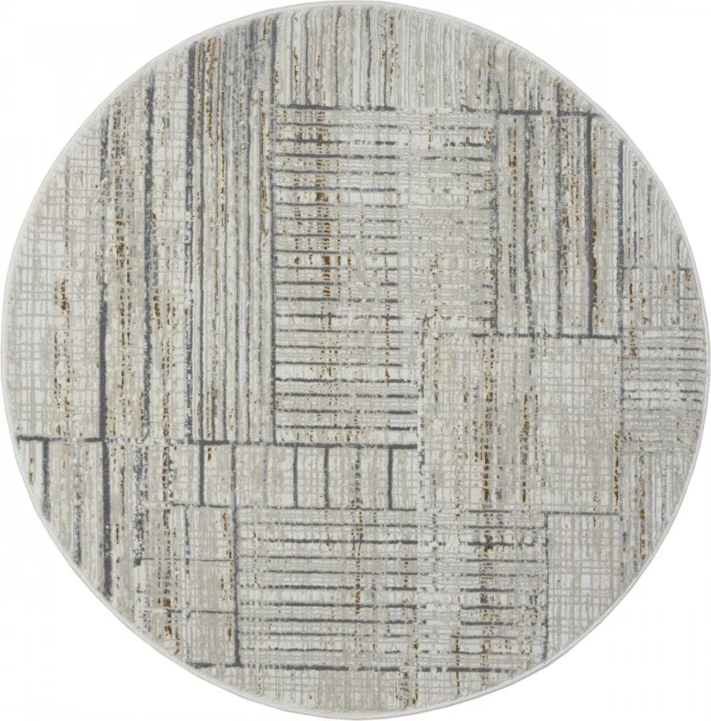 Tapis rond crème My Love CA60014 Ø 120 cm - Cercle déco élégant