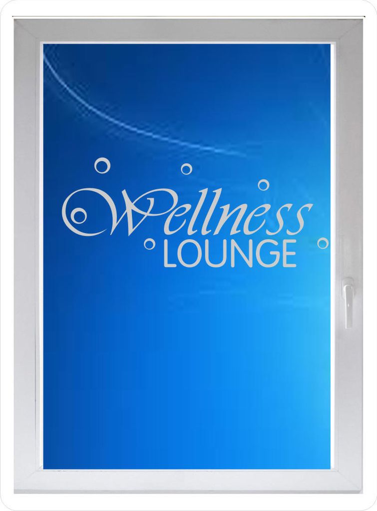 INDIGOS UG - Wellness LOUNGE - Farbe: silberfein satiniert - 116x48 cm - Sichtschutzfolie - Fensterfolie - Glasdekorfolie - für die Küche, Wellne...