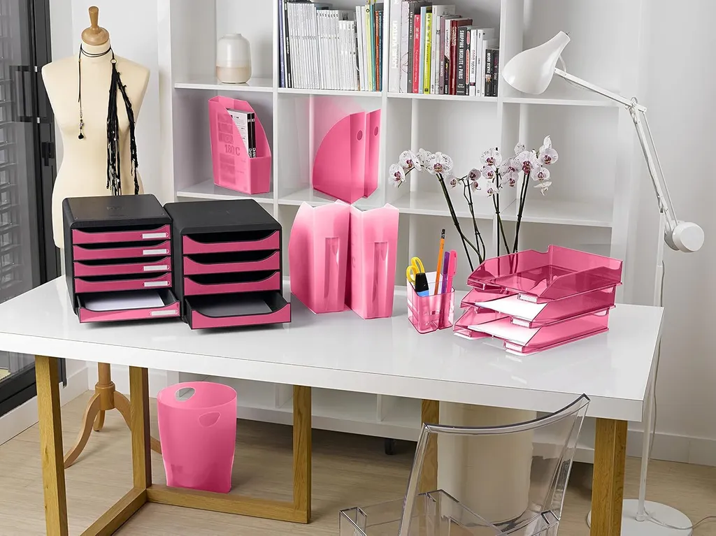 Exacompta 45354D Corbeille à papier Ecobin 15L framboise haute qualité