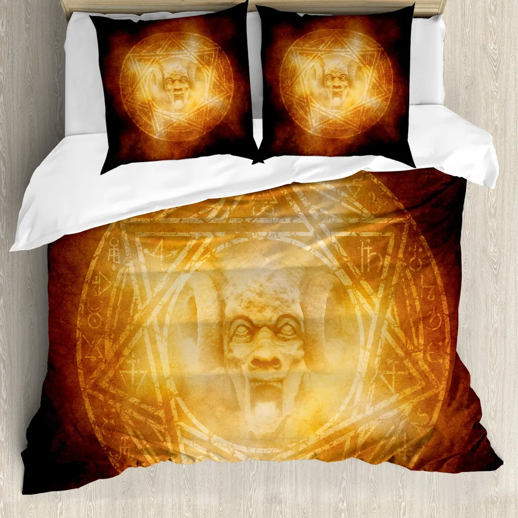 Copripiumino ABAKUHAUS Antiacaro 200x200: Horror Demone Arancione