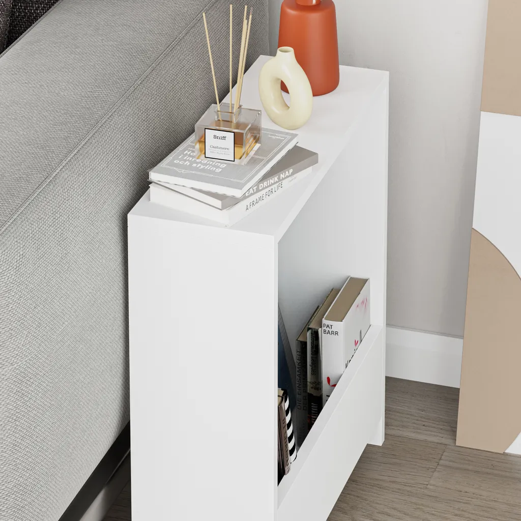 Table d'appoint DECORTIE Simpi blanche 2 étages créative 55x20x60 cm