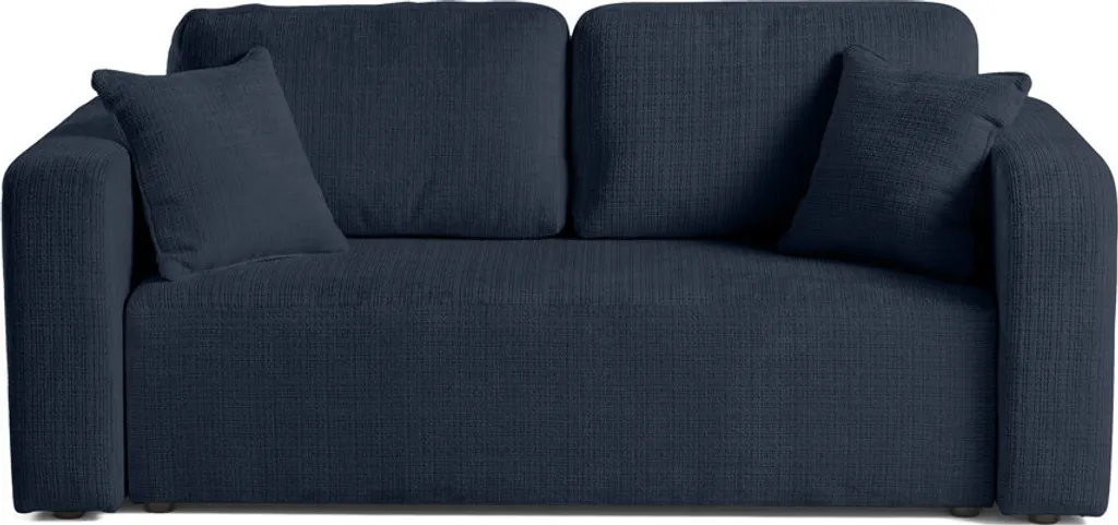 Canapé droit 2 places Best Mobilier Miro en velours texturé bleu