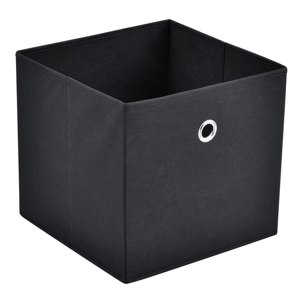 In And OutdoorMatch Aufbewahrungskörbe Delphia - 28 x 30 x 30 cm - faltbar - 10er-Set - Schwarz - modernes Design