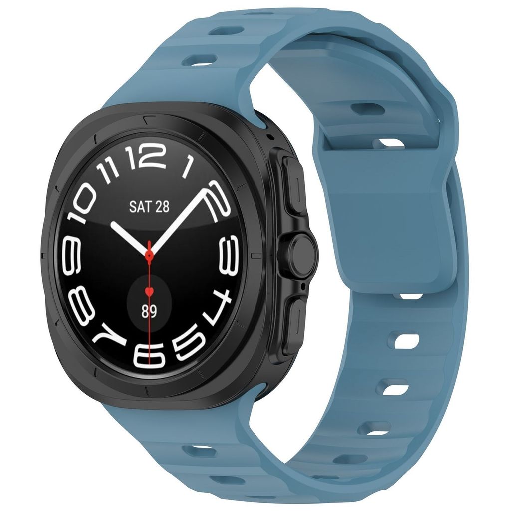 Für Samsung Galaxy Watch Ultra 47mm Solid Color Silikon Sport Arm Band Ersatz Blau