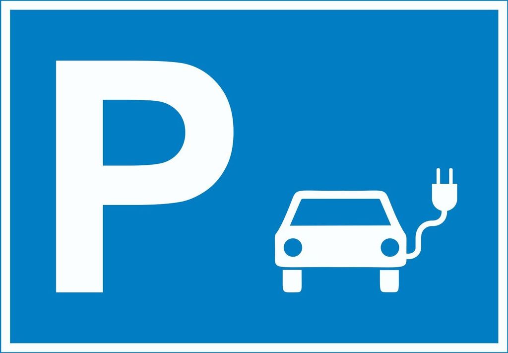 E-Auto Elektrofahrzeug Parkplatz Schild waagerecht A4 (210x297mm)