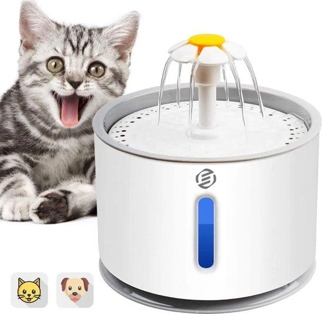 Boirette pour chat en plastique durable de 1,5L avec filtre à eau