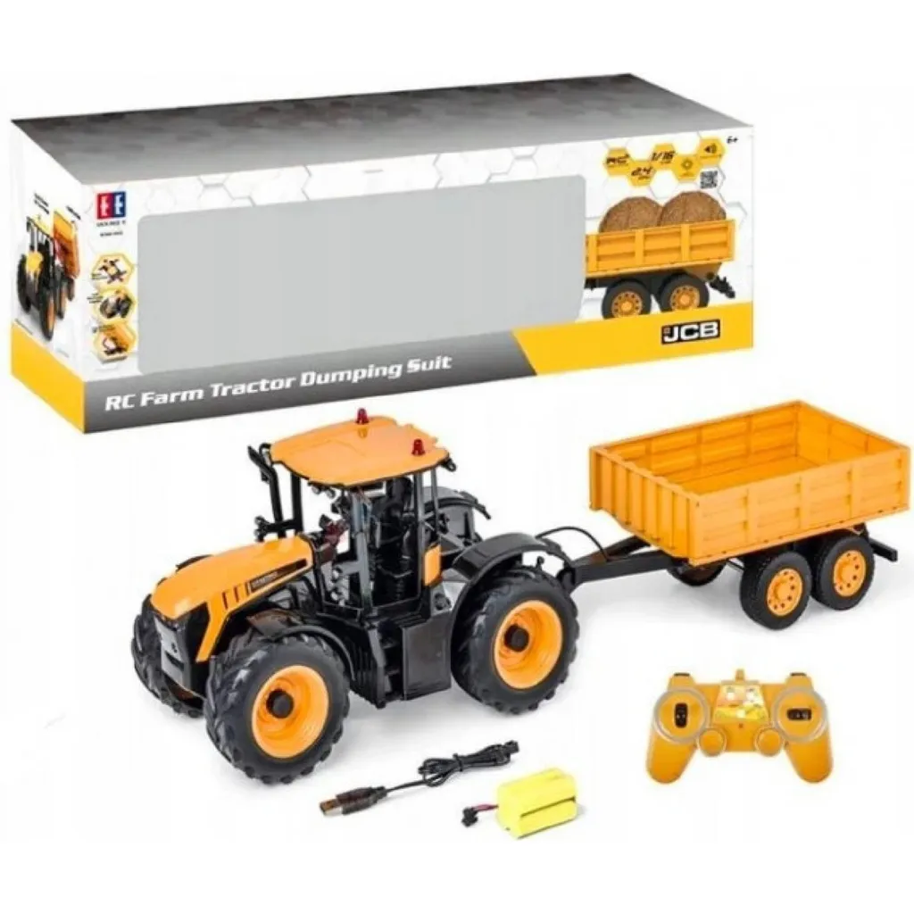 Tracteur RC avec rouleau basculeur pour enfants - Jeux de chantier agricoles