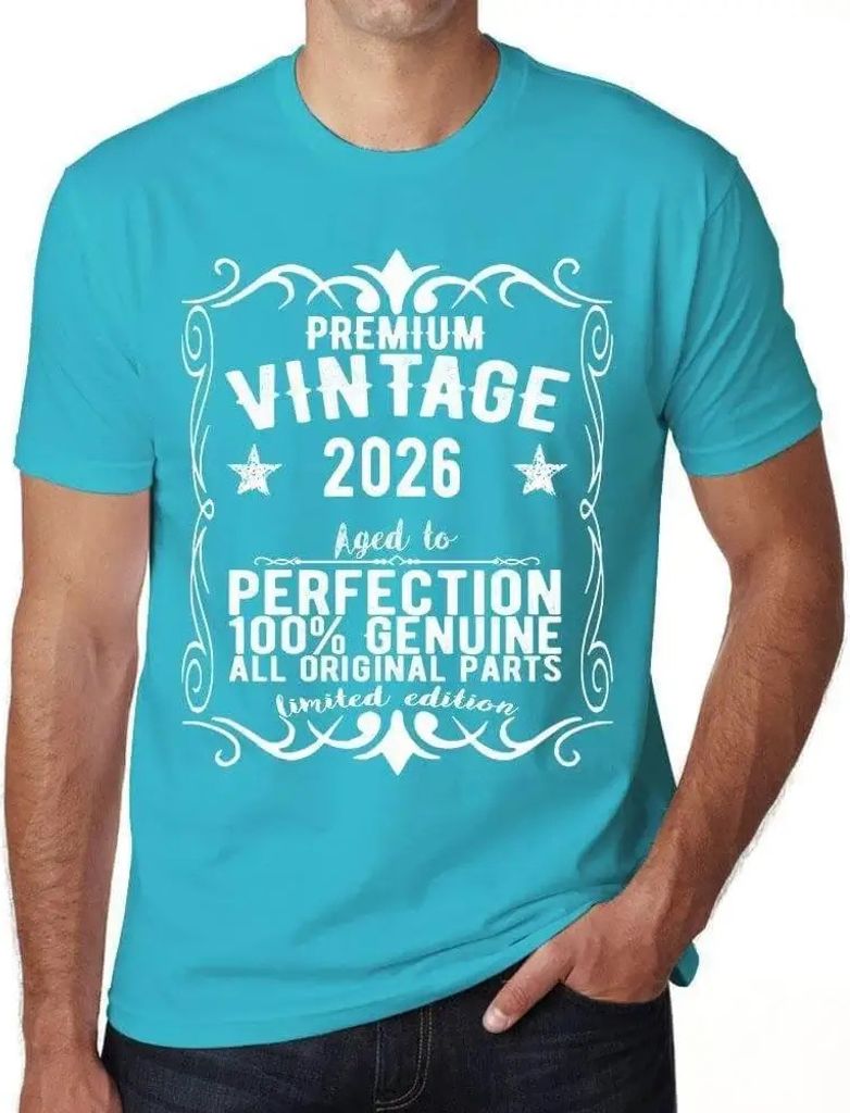 Herren Grafik T-Shirt Alle Originalteile bis zur Perfektion gealtert 2026 – All Original Parts Aged to Perfection 2026 – Öko-Verantwortlich Vi...