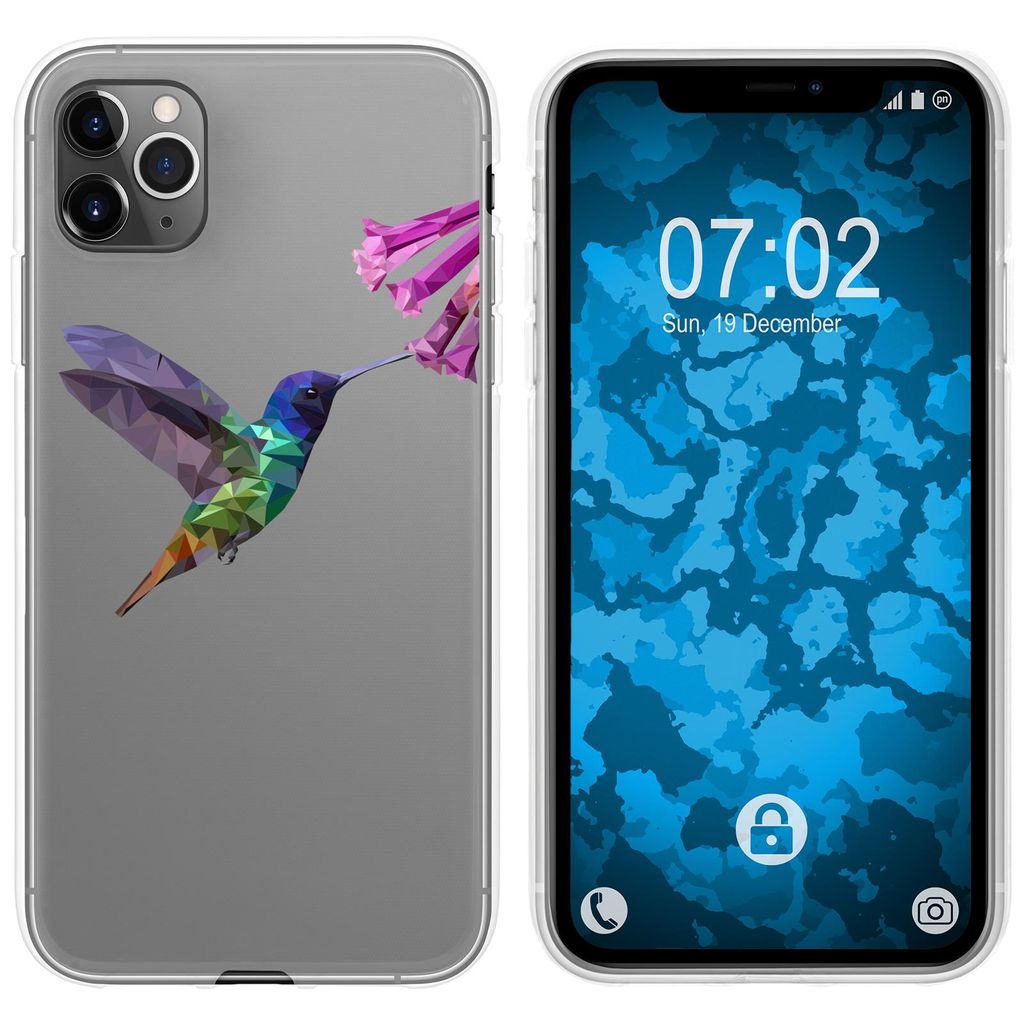 PhoneNatic Case kompatibel mit Apple iPhone 11 Pro Silikon-Hülle Vektor Tiere Kolibri M3