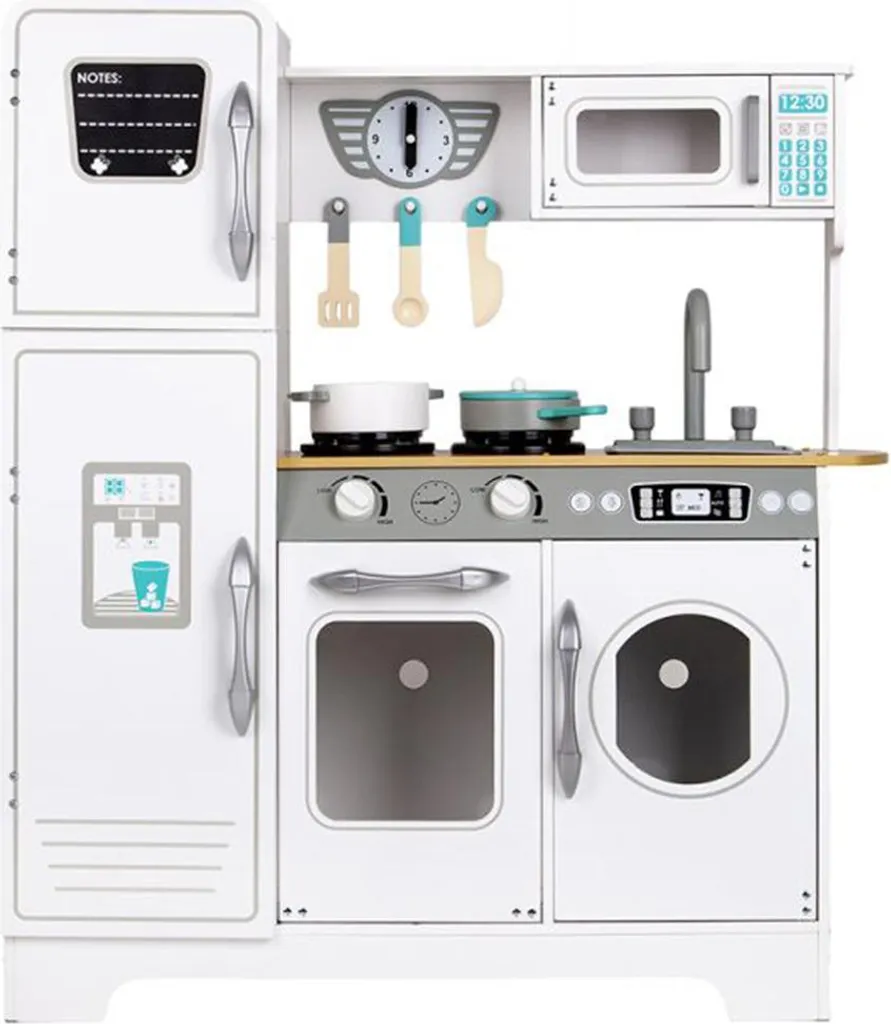 Cuisine enfant bois blanc : grand espace de jeu pour fratrie et amis