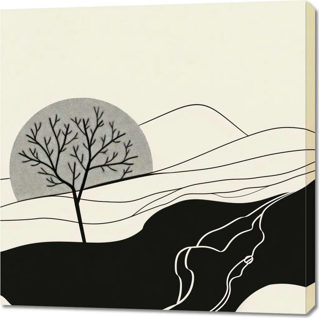Déco murale Lune ondulée 90x90 - Ambiance zen pour votre chambre