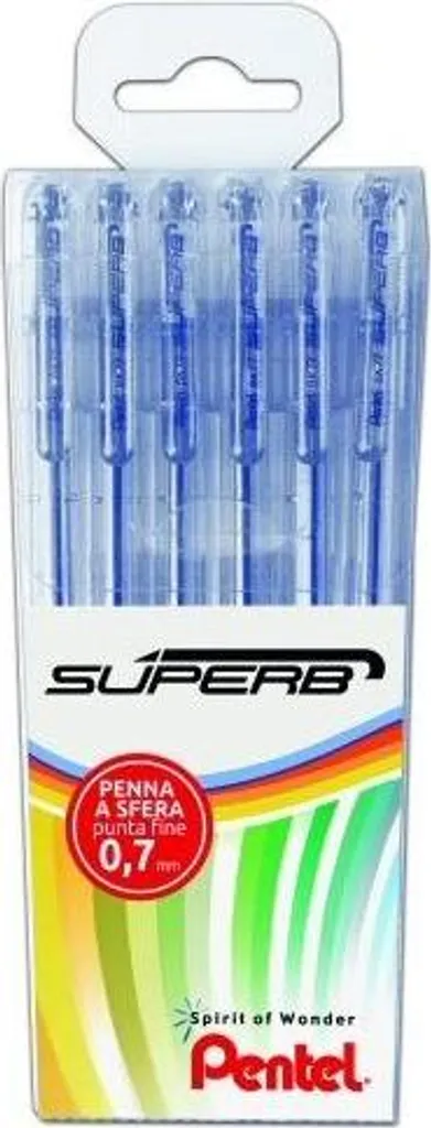 Pentel Superb BK77 Nero 6 pz: Penne a Sfera Punta Fine 0.7mm Offerta