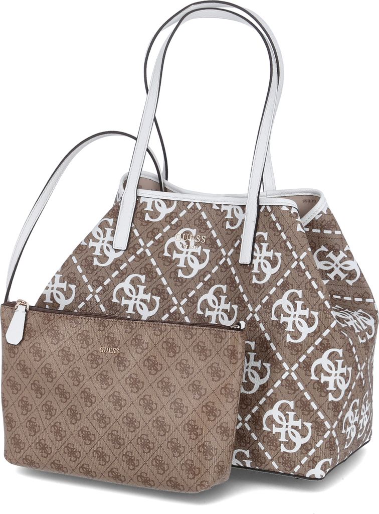 Guess Vikky Women 4G Logo Print Synthetic Tote Bag Lattee - Obrázok produktu 