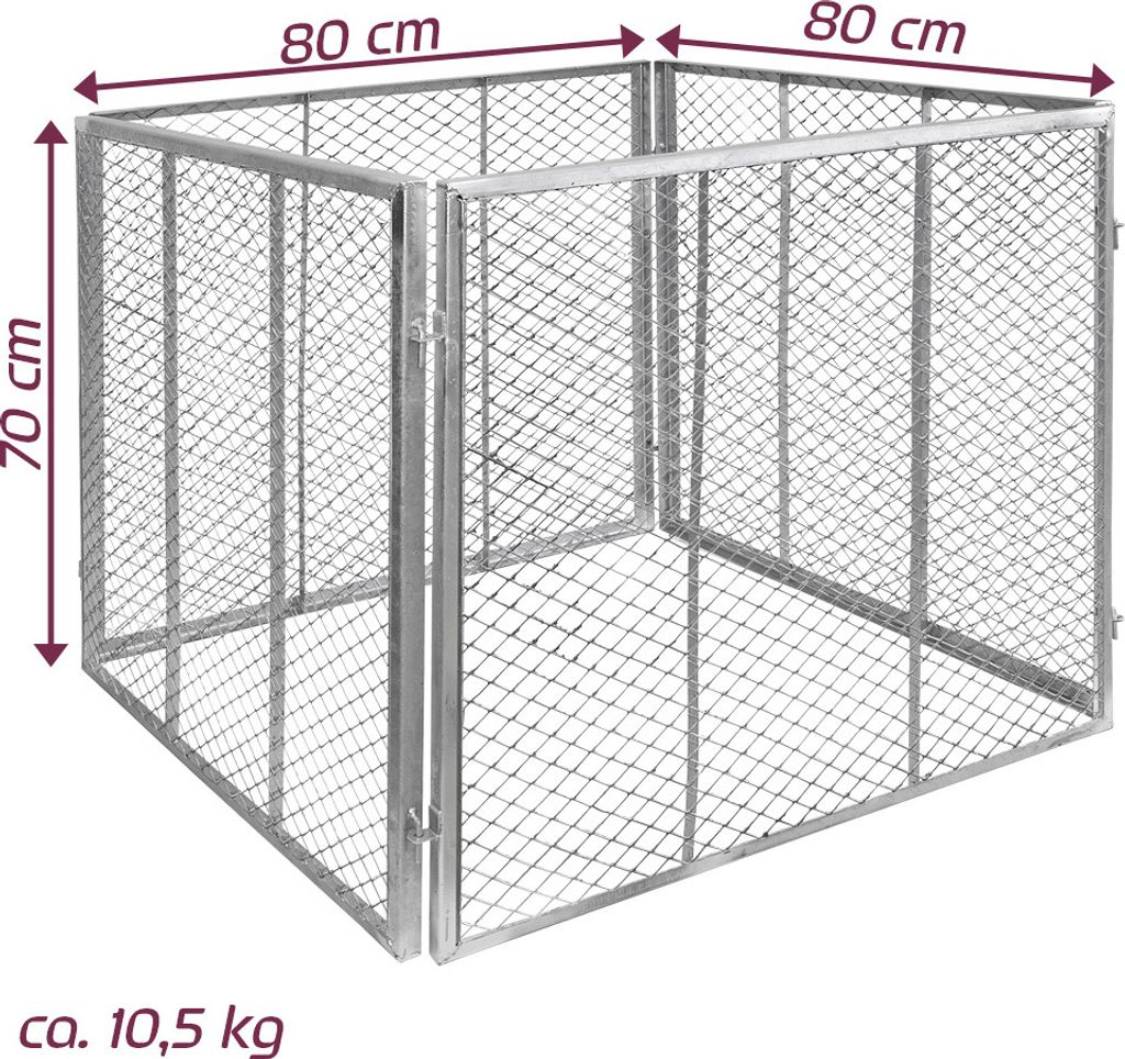 DEMA Metallkomposter Würzburg Vollverzinkt - 107x107x54cm, Spiralstab-System