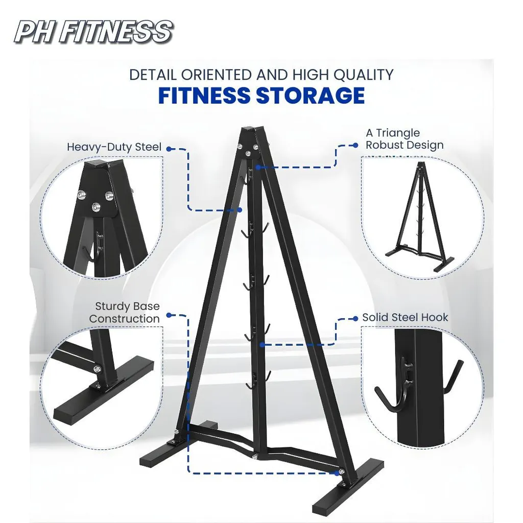 Support Accessoires Fitness Acier Robuste avec Structure Stable en A - 2