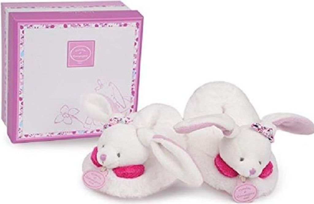 Doudou et Compagnie Hausschuhe mit Rassel, Rosa