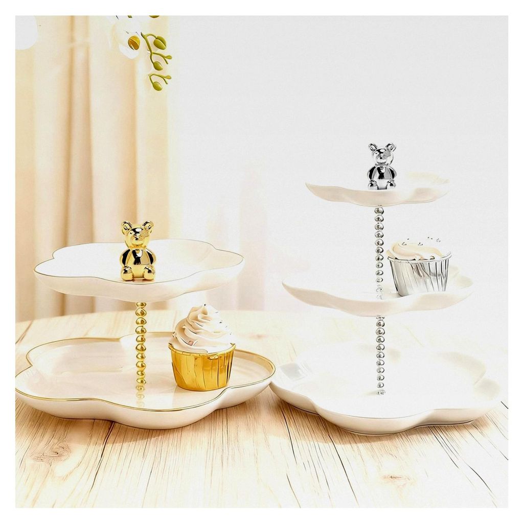 Etagere Stangen Set aus Metall, Bausatz für DIY Etageren 2 bis 3 Etagen, Zinklegierung ohne Teller für Hochzeiten und Partys