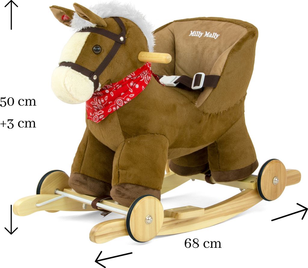 Hojdací kôň s melódiou a kolieskami Milly Mally Polly brown Obrázok produktu 2