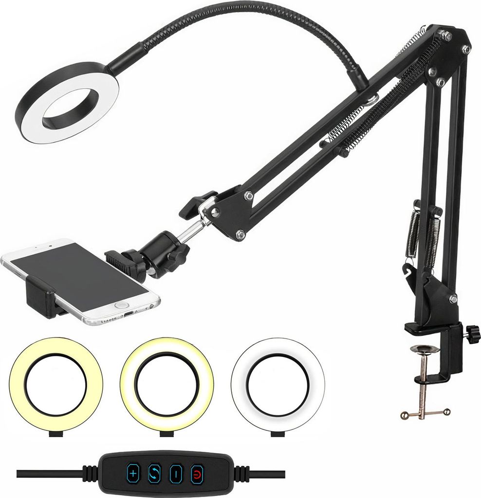 Ring LED-Zeichnungslampe von Alogy mit flexiblem Arm und Produktbild 