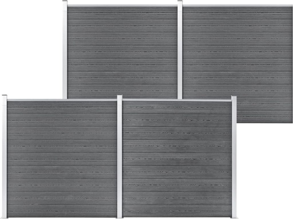 Gartenzaun WPC 699x186 cm Grau
