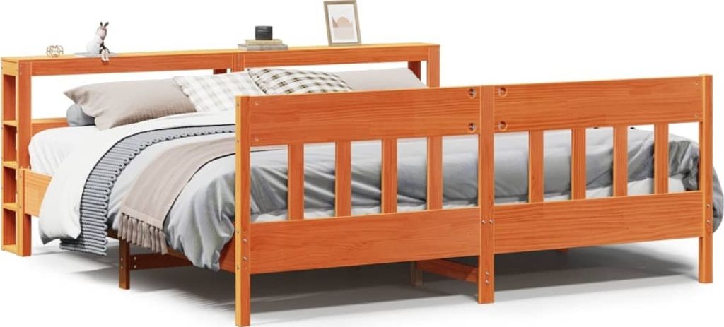 Maison Exclusive - Massivholzbett ohne Matratze Wachsbraun 180x200 Kiefernholz