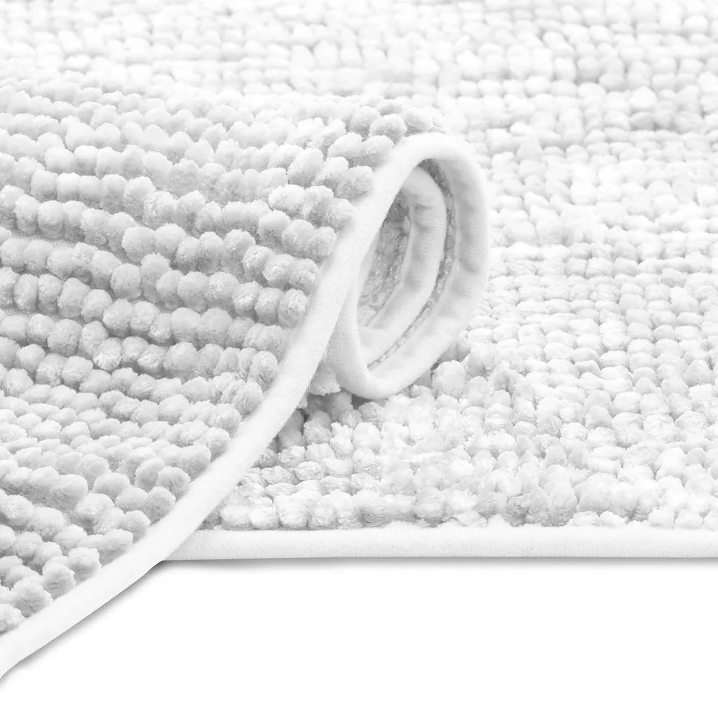 Tapis de douche antidérapant blanc 50x70 cm ultra absorbant et moelleux