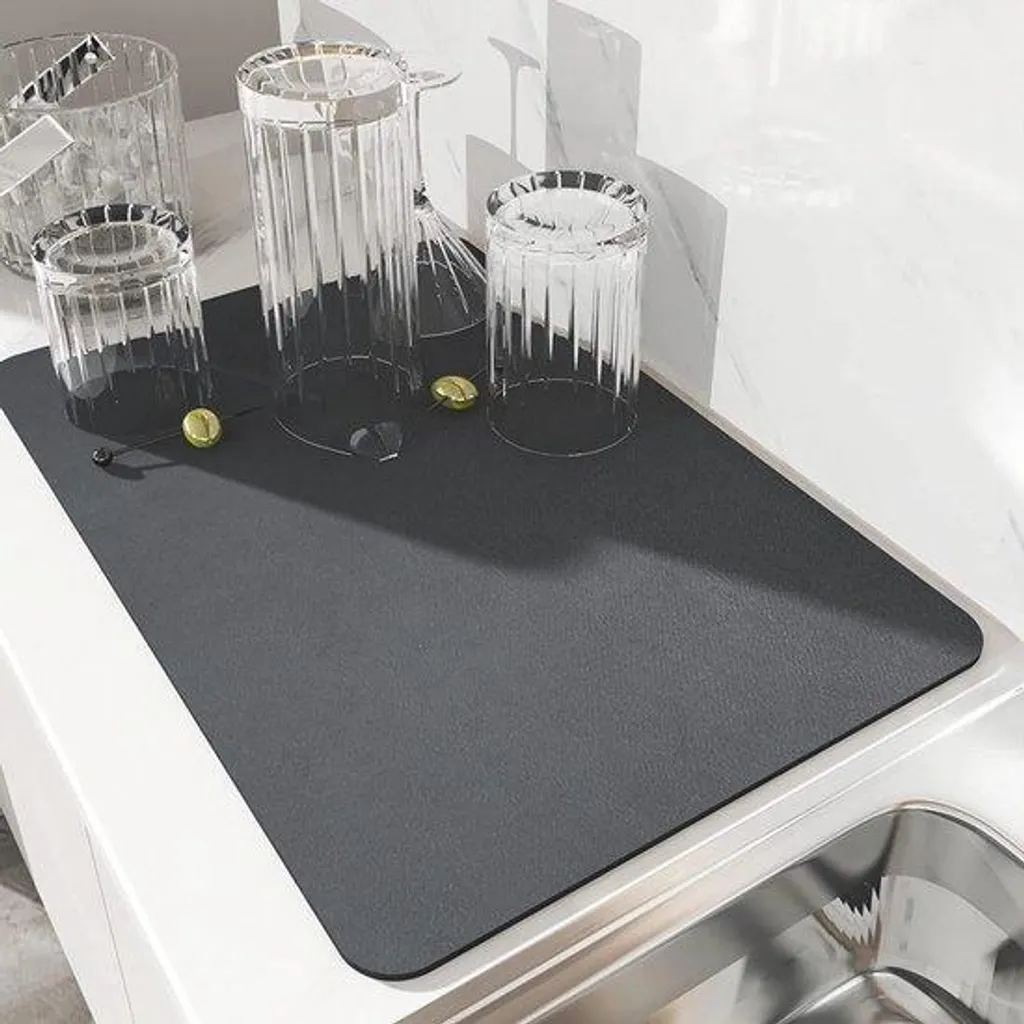 Tapis de table Droogmat antidérapant 30 x 40 cm gris foncé haute absorption