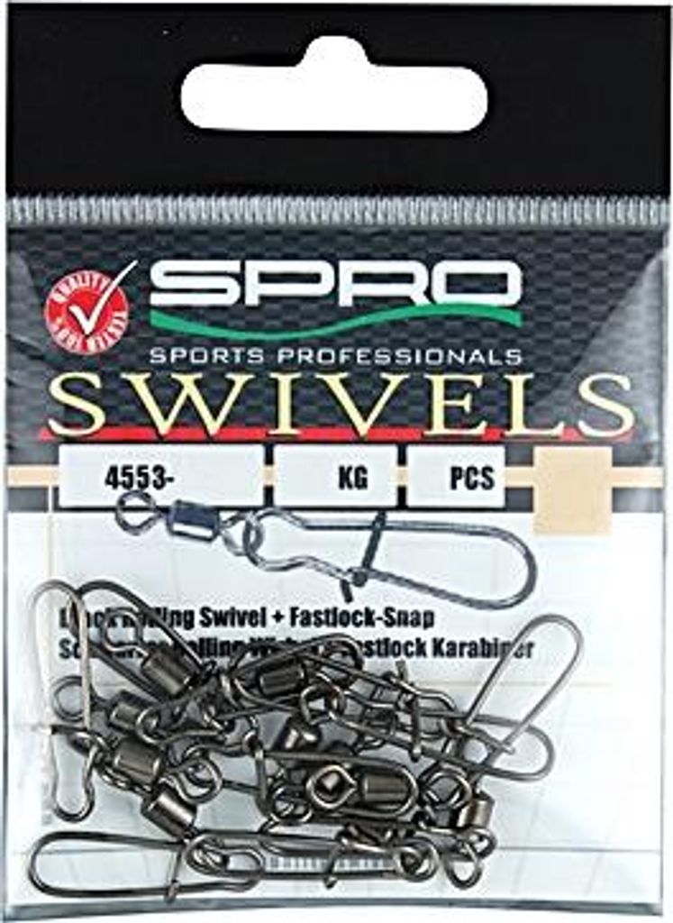 Spro Rolling Swivel with Fast Lock Snap - 10 Wirbel, Größe/Tragkraft:Gr. 4 / 30kg
