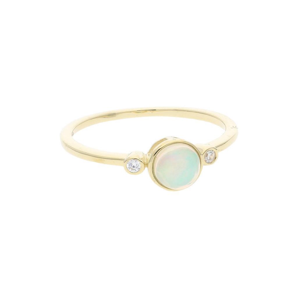 JuwelmaLux Ring 333/000 (8 Karat) Gold echter Opal & synth Zirkonia JL39-07-0436 56