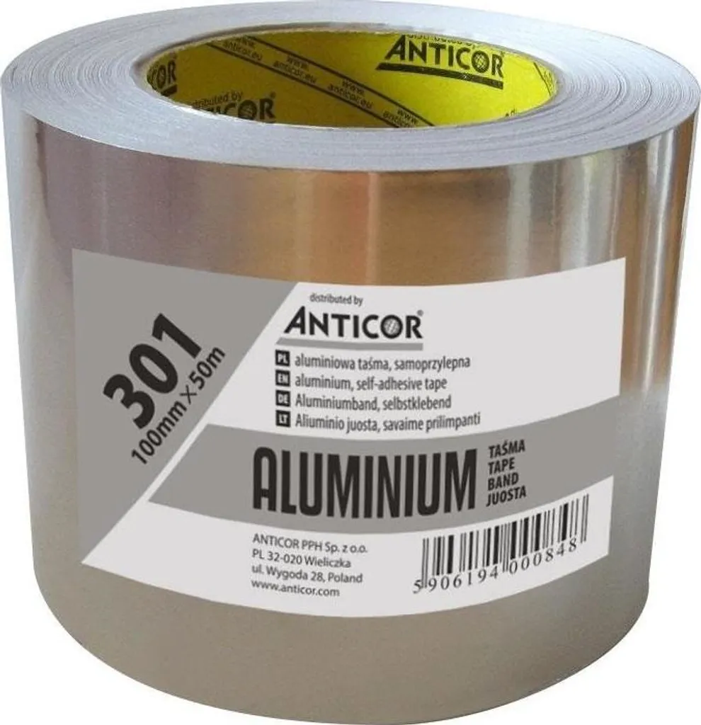 Ruban d'aluminium Aluminio 301 adhésif haute qualité 100 mm x 50 m