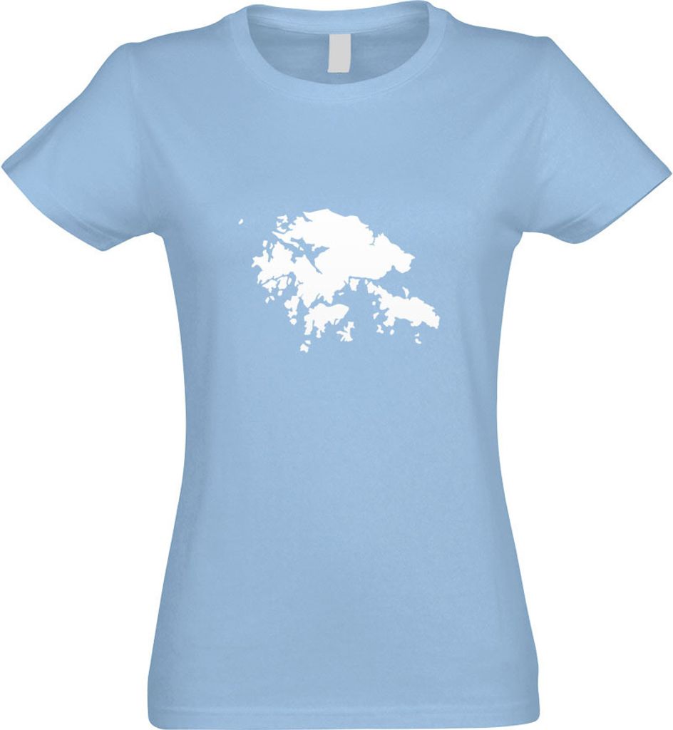 Kiwistar - T-Shirt tailliert - Damen - himmelblau - Hong Kong - Hongkong - mit Motiv Bedruckt - Funshirt Design - Sport - Freizeit - Damen - L
