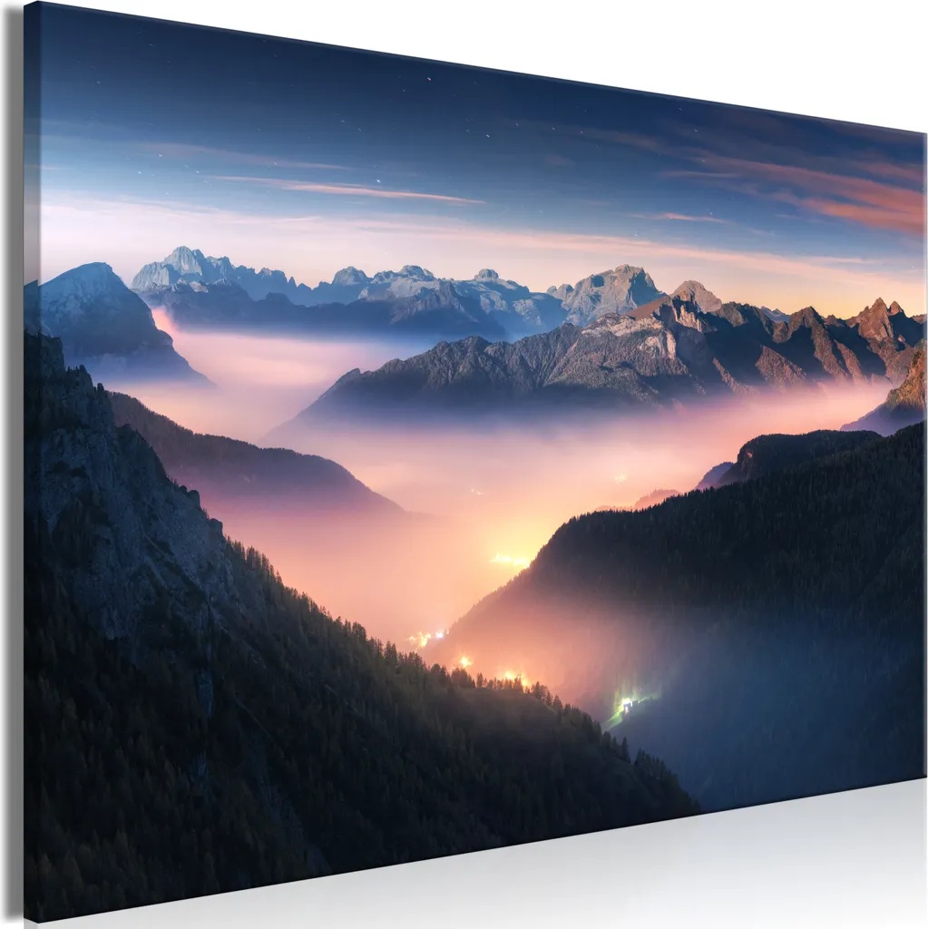 Quadro su tela italiano - Respiro di montagna (1 parte) ampio - Prima variante 120x80 cm Paesaggi c-B-10002-b-a