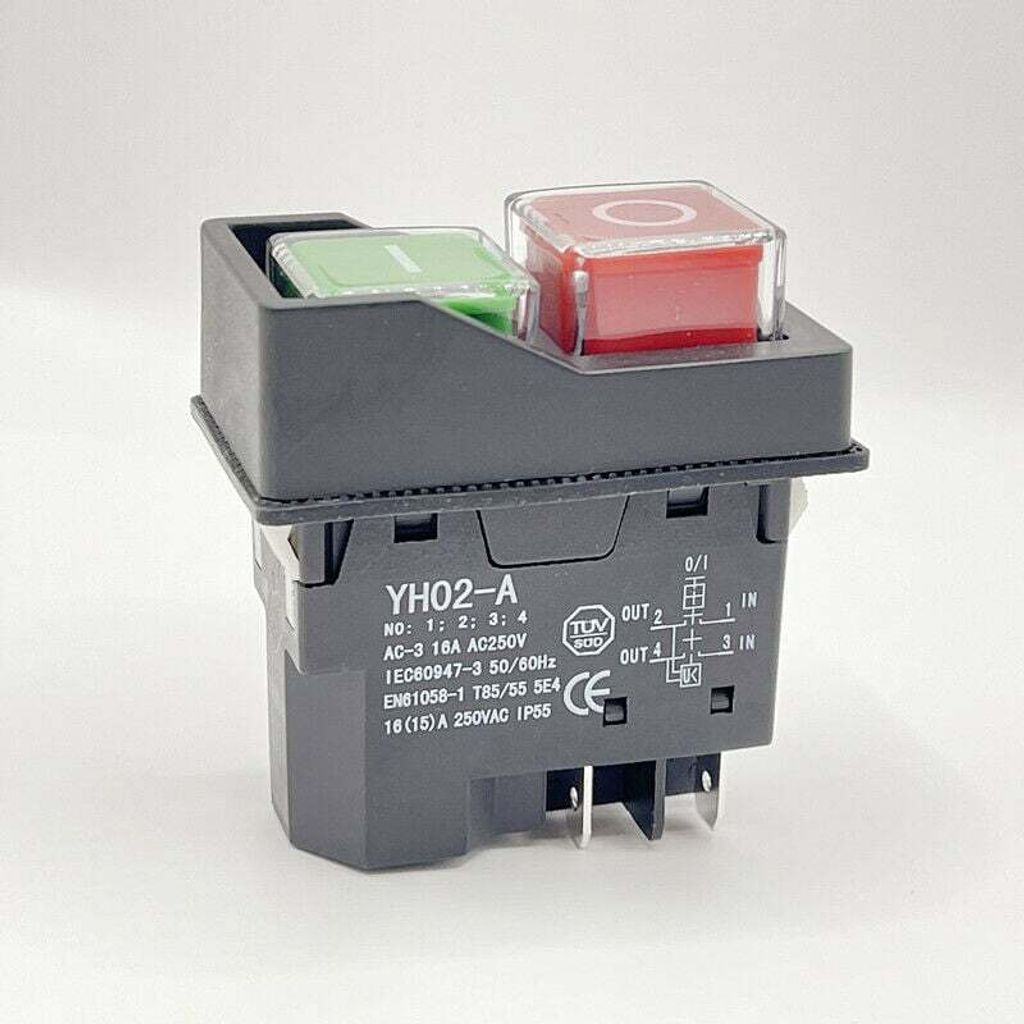 Wasserdichter Magnetschalter, MoreChioce 4-poliger Ein-/Ausschalter, Start-Stopp-Zubehör für Werkzeugmaschinen, 250 V, 16 A